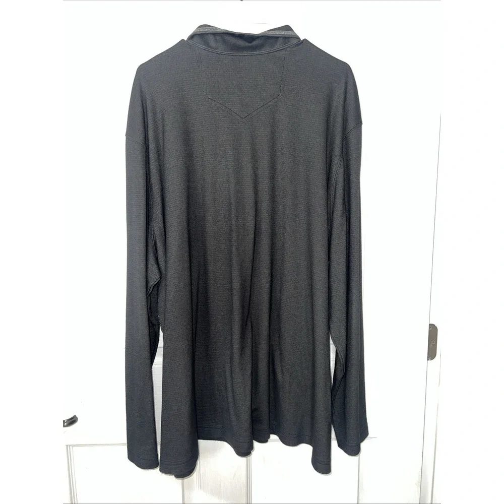 Eddie Bauer Travex Men's Pullover 1/4 Zip Sweater Black‎ Mock Neck Size 3XL